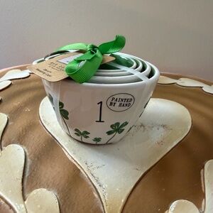 Rae Dunn St Patrick’s Day Hand Painted Set of 4 Ceramic Measuring Cups